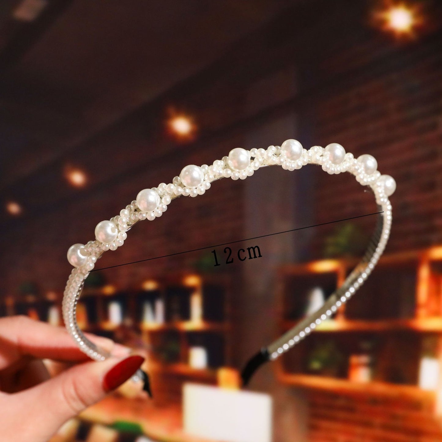 Bride's Hair Accessories Women's Handwoven Knotty Pearl Headband Japanese Korean Headdress Bow Hair Clip Crown Headband