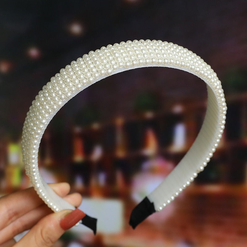 Bride's Hair Accessories Women's Handwoven Knotty Pearl Headband Japanese Korean Headdress Bow Hair Clip Crown Headband