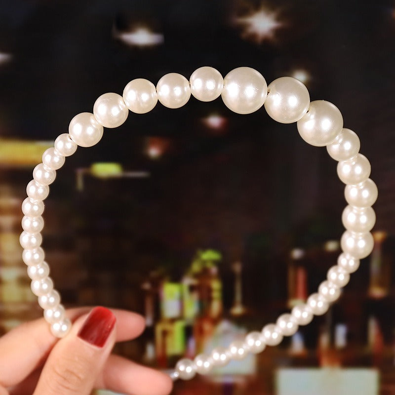 Bride's Hair Accessories Women's Handwoven Knotty Pearl Headband Japanese Korean Headdress Bow Hair Clip Crown Headband