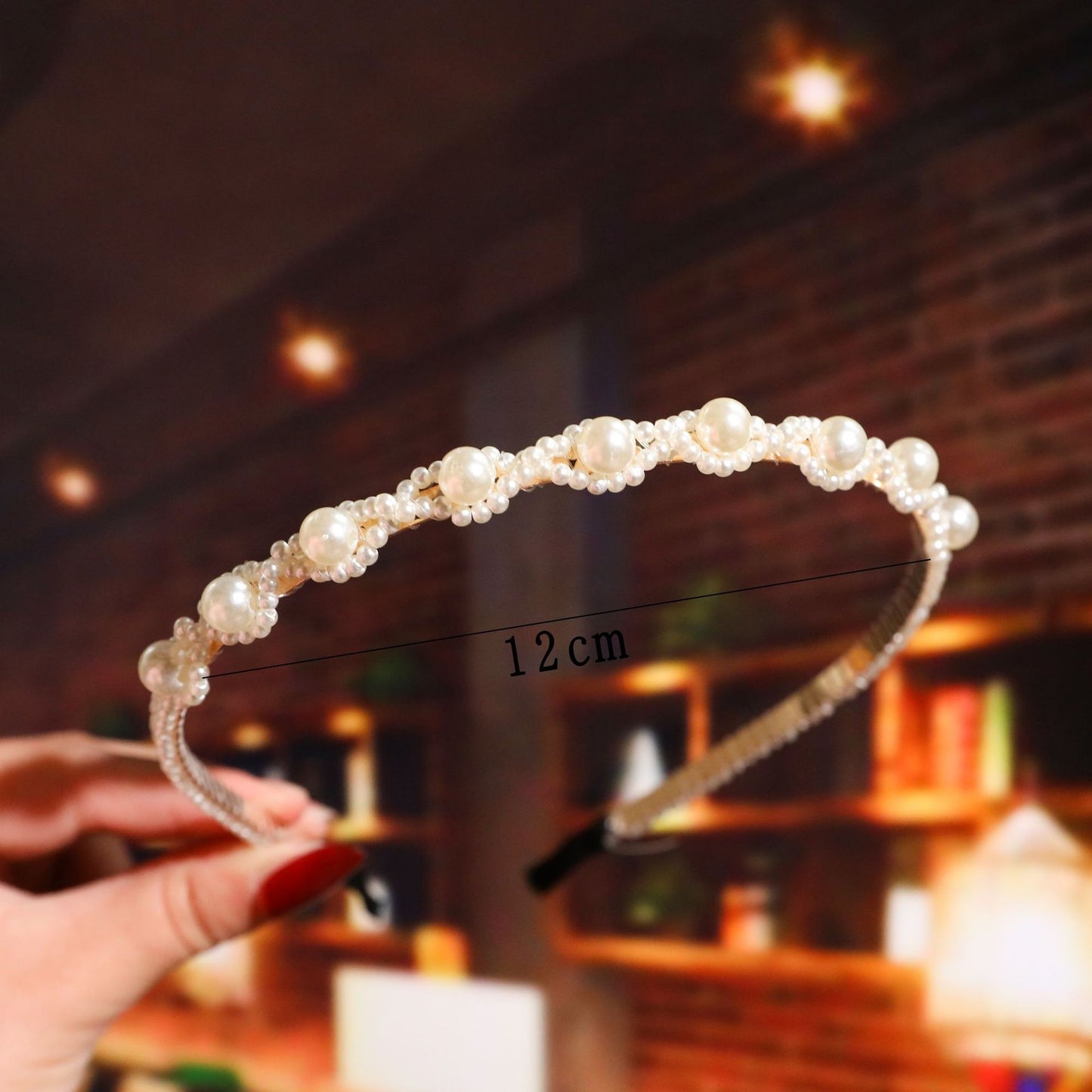 Bride's Hair Accessories Women's Handwoven Knotty Pearl Headband Japanese Korean Headdress Bow Hair Clip Crown Headband